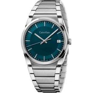 Calvin Klein, Accessoires, Dames, Grijs, ONE Size, Verbluffend quartz horloge met blauwe wijzerplaat