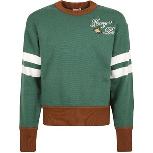 Kenzo, Truien, Heren, Groen, S, Katoen, Groene Feest Jumper Sweaters