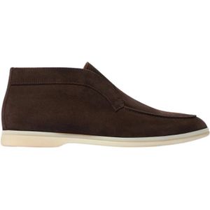 Scarosso, Schoenen, Heren, Bruin, 44 EU, Suède, Leonardo Bruin Suède Enkellaars