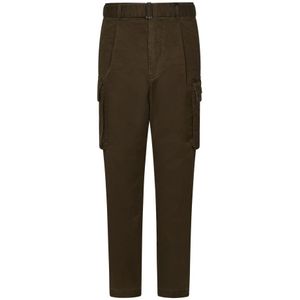 Dsquared2, Broeken, Heren, Bruin, M, Katoen, Bruine Cargo Broek met Riemlussen