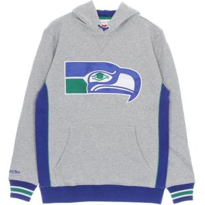 Mitchell & Ness, Sweatshirts & Hoodies, Heren, Grijs, S, Hoodie NFL Pinnacle zwaargewicht fleece hoodie Seazea