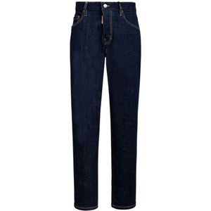 Dsquared2, Jeans, Heren, Blauw, M, Denim, Donkere Rinse Wash Skater Jeans