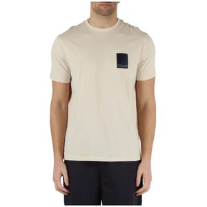 Armani Exchange, Tops, Heren, Beige, S, Katoen, Regular Fit Katoenen T-shirt