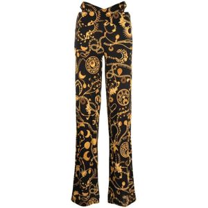 Marine Serre, Zwarte Ornament Sieradenprint Jumpsuit Zwart, Dames, Maat:M