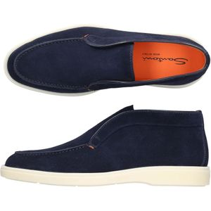 Santoni, Schoenen, Heren, Blauw, 43 EU, Suède, Desert Boot Suède Enkellaarzen