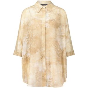 Marina Rinaldi, Bloemenprint Blouse Tessa Beige, Dames, Maat:3XL