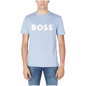 Hugo Boss, Tops, Heren, Blauw, 2Xl, Heren T-shirt Lichtblauw