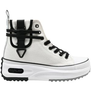 Replay, Aqua Pocket Sneakers Wit Zwart Veelkleurig, Dames, Maat:37 EU