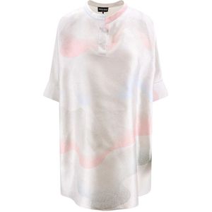 Giorgio Armani, Blouses & Shirts, Dames, Veelkleurig, M, Multicolor Zijden Overhemden met Guru Kraag