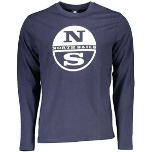 North Sails, Tops, Heren, Blauw, M, Katoen, Blauw Katoenen Longsleeve T-shirt