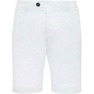 Roy Roger's, Korte broeken, Heren, Wit, W36, Katoen, Witte Katoenen Bermuda Shorts Slim Fit