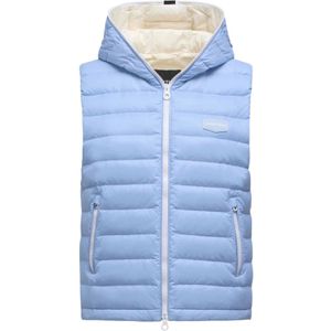 Duvetica, Agri Ultralight Kort Puffer Vest voor Dames Blauw, Dames, Maat:XS