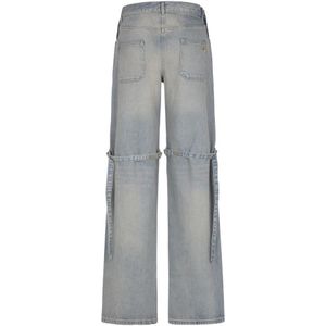 Courrèges, Jeans, Dames, Blauw, S, Denim, Blauwe Denim Baggy Broek