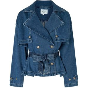 Pepe Jeans, Denim Jassen Blauw, Dames, Maat:S