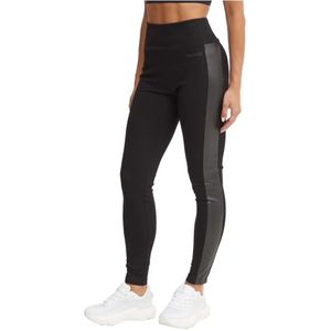 Emporio Armani Ea7, Broeken, Dames, Zwart, M, Zwarte Leggings Hoge Taille Elastisch Materiaal