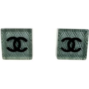 Chanel Vintage, Pre-owned, Dames, Blauw, ONE Size, Tweed, Pre-owned Metal earrings