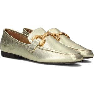 Bibi Lou, Schoenen, Dames, Geel, 39 EU, Leer, Gouden Loafers met Kettingdetail