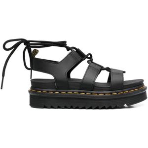 Dr. Martens, Schoenen, Dames, Zwart, 37 EU, Platte Open Sandalen