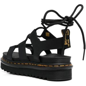 Dr. Martens, Schoenen, Dames, Zwart, 40 EU, Platte Open Sandalen