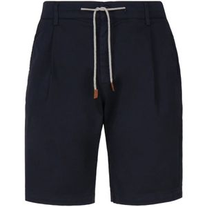 Eleventy, Blauwe Katoenen Bermuda Shorts Blauw, Heren, Maat:W38