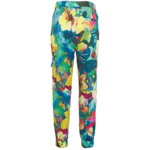 Liu Jo, Broeken, Dames, Veelkleurig, S, Cargo broek met bloemenprint