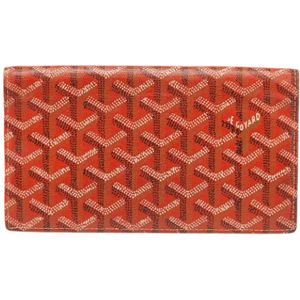 Goyard Vintage, Pre-owned, Dames, Oranje, ONE Size, Pre-owned Coated canvas wallets