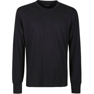 Tom Ford, Tops, Heren, Zwart, M, Lb 999 Zwart Longsleeve T-shirt