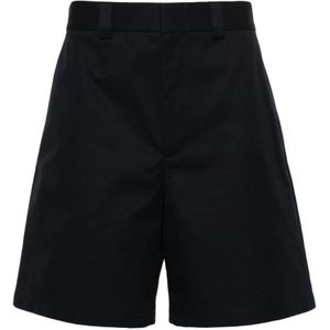 Gucci, Korte broeken, Heren, Zwart, L, Op Maat Gemaakte Twill Shorts met Web Streep