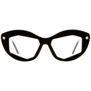 Kuboraum, Accessoires, Dames, Zwart, ONE Size, Zwarte Shine RX Ovale Cat-Eye Bril