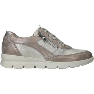 Waldläufer, Schoenen, Dames, Grijs, 33 1/2 EU, Leer, Comfortabele Metallic Zilveren Sneakers