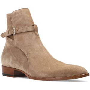 Saint Laurent, Schoenen, Heren, Beige, 44 1/2 EU, Leer, Leren laarzen