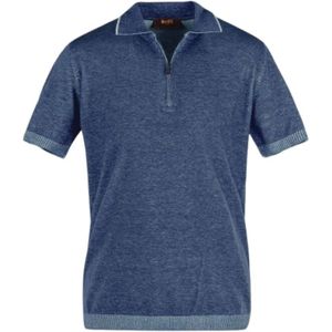 Moorer, T-shirt Blauw, Heren, Maat:2XL