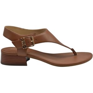 Michael Kors, Schoenen, Dames, Bruin, 36 EU, Leer, Bruine Leren Sandalen Stijlvol