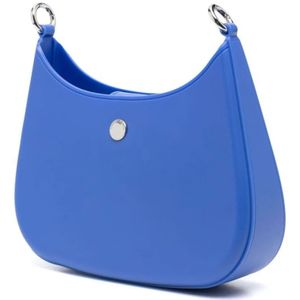 Emporio Armani, Tassen, Dames, Blauw, ONE Size, Leer, Kobaltblauwe Gummy Crossbody Tas