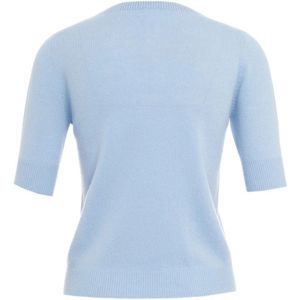 Mvm, Truien, Dames, Blauw, M, Kasjmier, Blauwe Kasjmier Korte Mouw Sweater