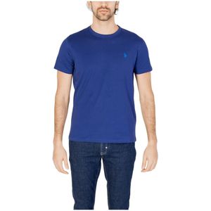 U.s. Polo Assn., Tops, Heren, Blauw, L, Katoen, Mick T-Shirt Lente/Zomer Collectie