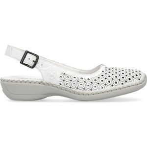 Rieker, Schoenen, Dames, Wit, 40 EU, Witte platte sandalen voor vrouwen