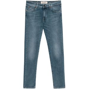 Roy Roger's, Jeans, Heren, Blauw, W38, Katoen, Slim-Fit Blauwe Jeans met Licht Wassen