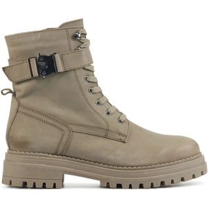 Lina Locchi, Schoenen, Dames, Grijs, 41 EU, Grijze Nubuck Biker Veterschoenen