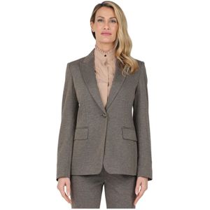 Max Mara Studio, Jersey Viscose Milano Jas Bruin, Dames, Maat:S