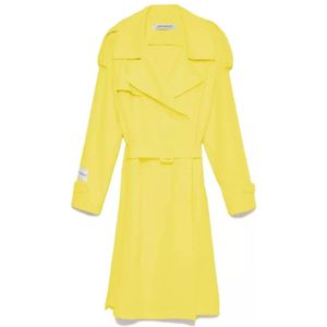 Hinnominate, Hinnominate Yellow Polyester Jassen Coat Geel, Dames, Maat:S