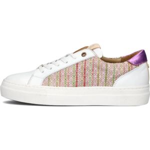 Fred De La Bretoniere, Schoenen, Dames, Veelkleurig, 40 EU, Roze Raffia Lage Sneakers