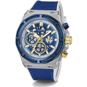 Guess, Masterpiece Multifunctioneel Blauw Zilver Horloge Blauw, Heren, Maat:ONE Size