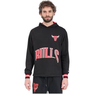 New Era, Sweatshirts & Hoodies, Heren, Zwart, M, Katoen, Chicago Bulls NBA Arch Graphic Hoodie
