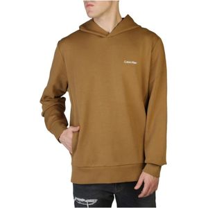 Calvin Klein, Sweatshirts & Hoodies, Heren, Bruin, M, Katoen, Herfst/Winter Heren Sweatshirt