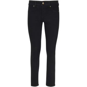 Versace Jeans Couture, Jeans, Dames, Zwart, W30, Katoen, Zwarte Slim Fit Five-Pocket Jeans