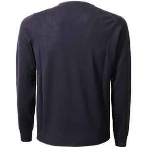 Zanone, Truien, Heren, Blauw, 2Xl, Wol, Blauwe Wol Crew Neck Sweater