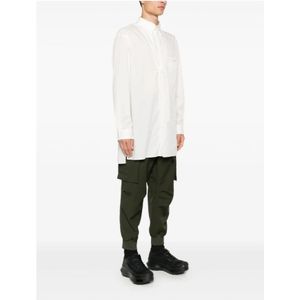 Y-3, Overhemden, Heren, Wit, L, Katoen, Witte Lang-Fit Poplin Shirt