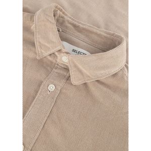 Selected Homme, Jassen, Heren, Beige, 2Xl, Ribfluwelen Overshirt Beige