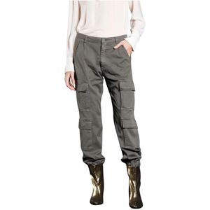 Mason's, Broeken, Dames, Groen, M, Katoen, Curvy Fit Cargo Broek Groen